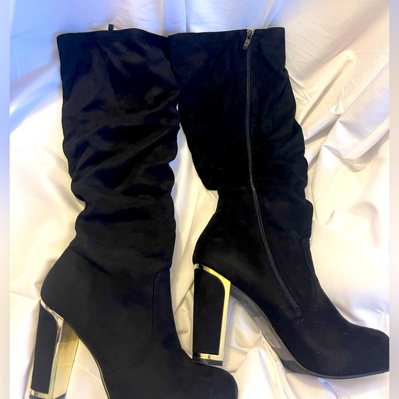 Torrid Black Boot with Gold Detail - Picture 2 of 4
